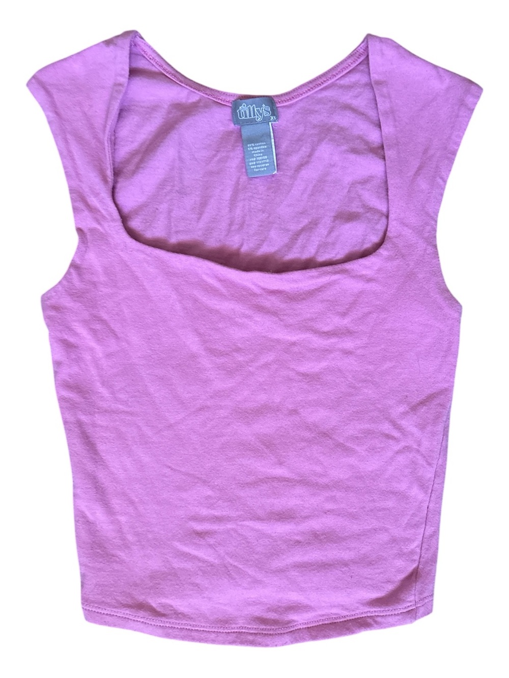 Tilly’s Bubblegum Pink Square Neck Tank Crop Top